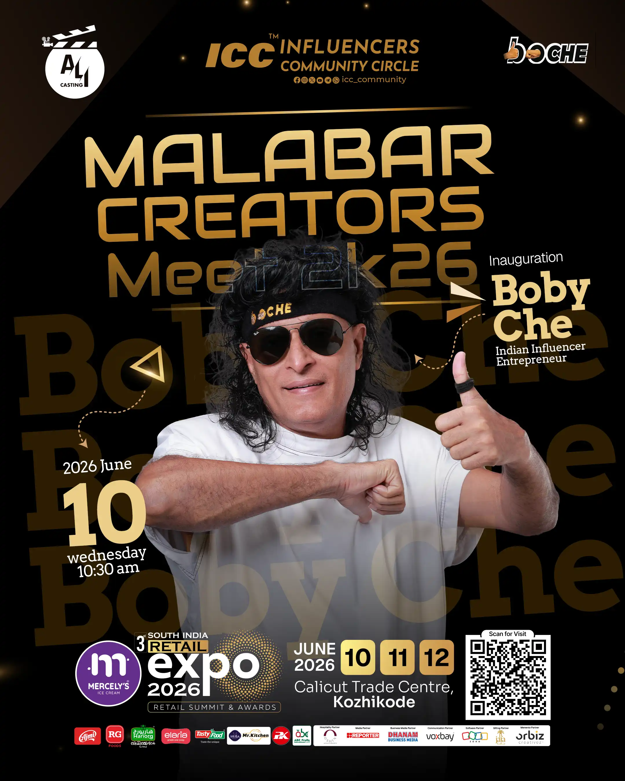Boby Chemmannur inauguration on 10 June for Malabar Creators Meet